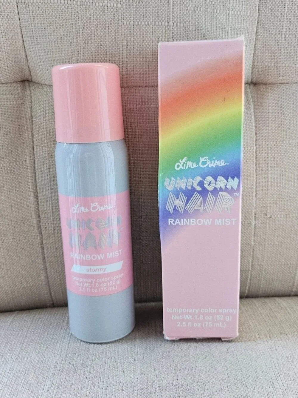 Lime Crime Unicorn Hair Rainbow Mist Temporary Color Spray Stormy 2.5 fl oz New